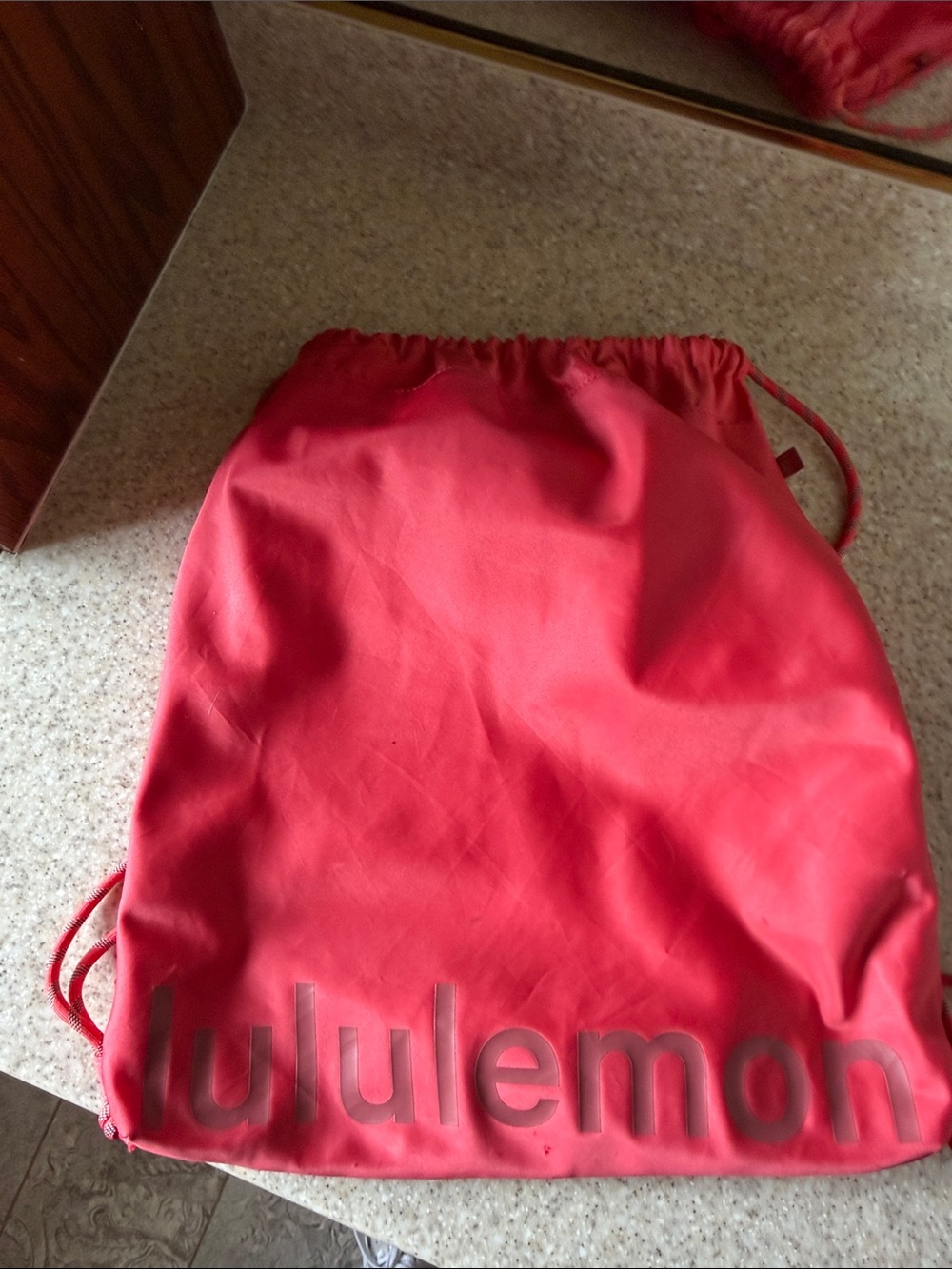 lululemon athletica Coral Pink Drawstring Backpack